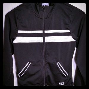 Girls Nike black, white, and grey track jacket